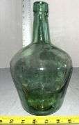 Two Primitive Green Wine Bottles