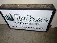 Lighted,  Two Sided,  Tahoe Pontoon Boat Sign 36"×24" (lights up)