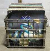 Metal Wire Crate of Miscellaneous Vinyl Records