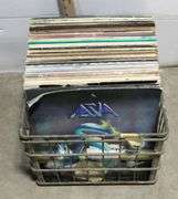 Metal Wire Crate of Miscellaneous Vinyl Records