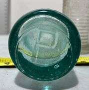 Oakland Pontiac Green Glass Bottle & Orange Crush Soda Glass Bottle