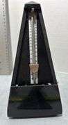 White Celluloid Box of Victorian Collars And Cuffs & Wittner Wooden Metronomes