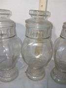 Five Clear Glass Candy Jars