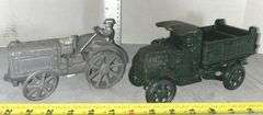 McCormick Deering Cast Iron Tractor & Cast Iron Dump Truck
