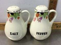 2 Sets Hall Salt & Pepper Shakers and Currier & Ives Salt & Pepper Shakers