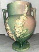 Roseville Foxglove 162-8 Green Petal Vase