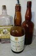 Cuban Humidor and Vintage Liquor Bottles