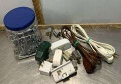 Decorative Metal Rack, Vintage Tin Wall Candle Holders, Extension Cords & Peg Board Hooks