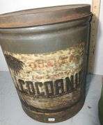Old-Fashioned Hand-Crank Ice Cream Maker and Quaker Metal Tin