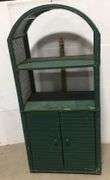Green Wicker Like Cabinet