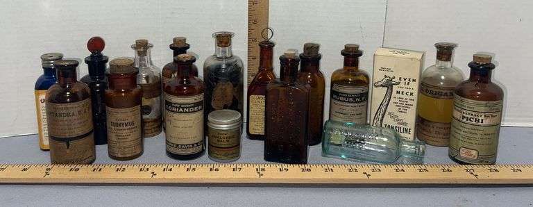 Collection of Antique Apothecary Elixirs, Balms & Extracts