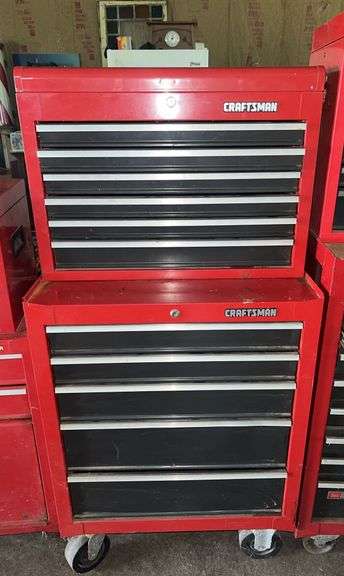 Craftsman Two Piece Rolling Tool Cabinet & Chest (54”T,27”W,18”D)