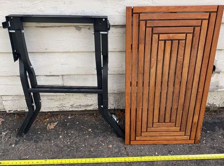 Folding Adjustable Stand For Table Saw w/ Wood Top