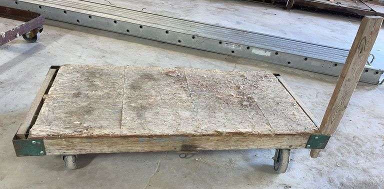 Pallet Wooden Dolly- (29” wide by 65” long) on Wheels