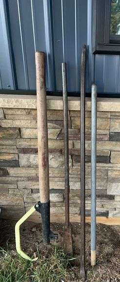 Collection of Long Handled Digging & Tamping Tools