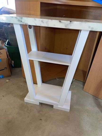 34” tall Table w/ Faux Marble 31”x12” Top
