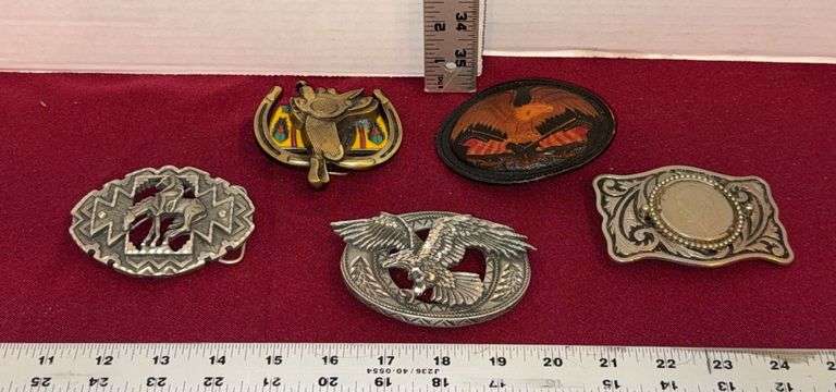 Five Western Belt Buckles
