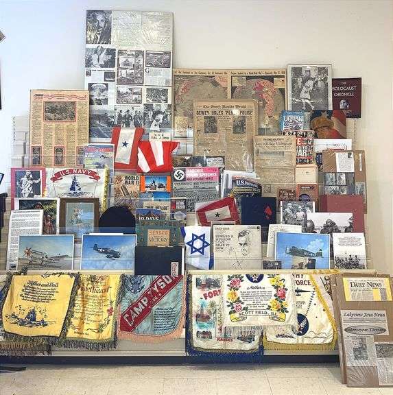 WWII Collectable Flags, Newsprint, Books & Many Items