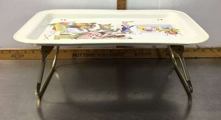 MCM Metal Children’s Lap/TV Tray With Cartoon Animals