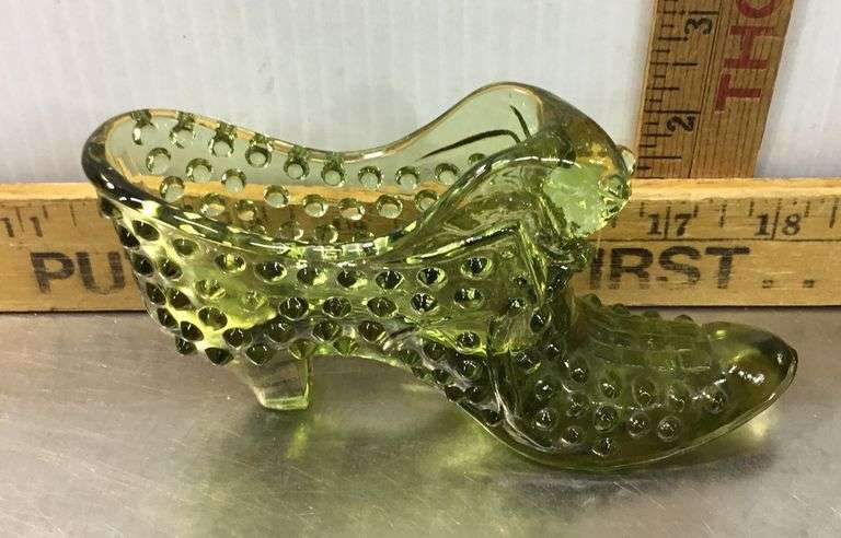 Fenton Green Hobnail Slipper Shoe