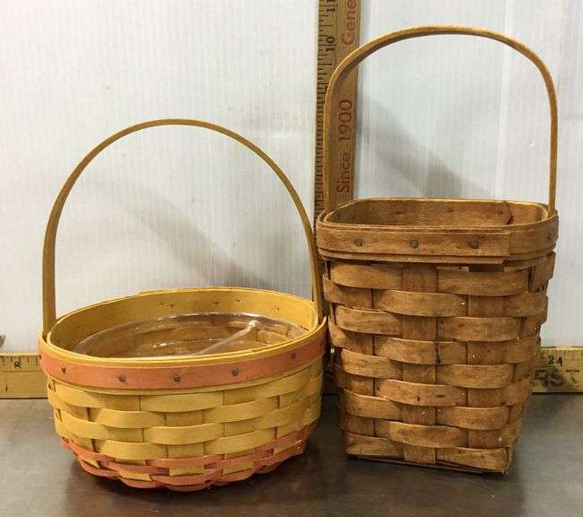 2 Longaberger Baskets, 1 With Divided Insert