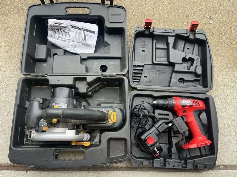 Craftsman 6.5” Cordless Trim Saw- charger not included & Skil Drill- needs new battery
