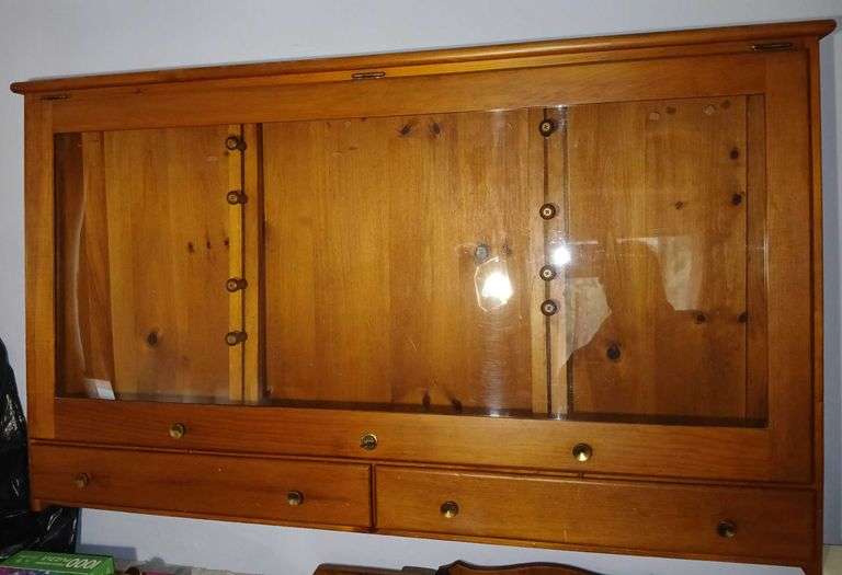 Wall Mounted Lockable Gun Cabinet w/ Two Pullout Drawers 52""×31"×8"