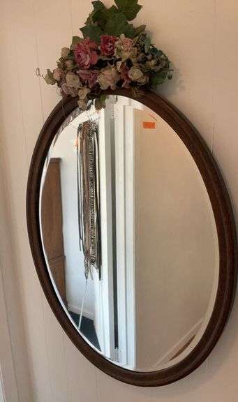 Wood Framed Wall Mirror 36”Tx28”W