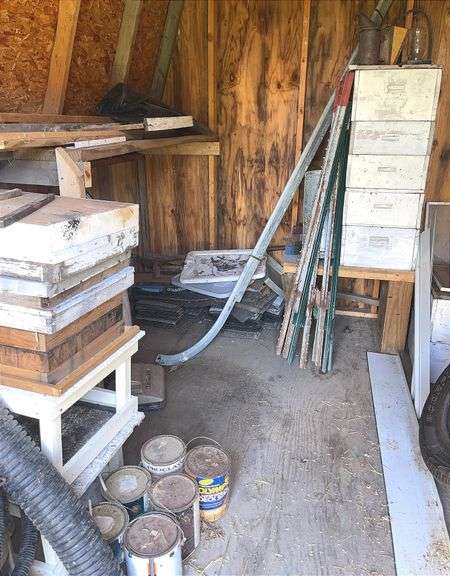 Shed Cleanout- Bee Keeping Supplies, Landscaping Bricks, & Livestock Water Tank- see all pics