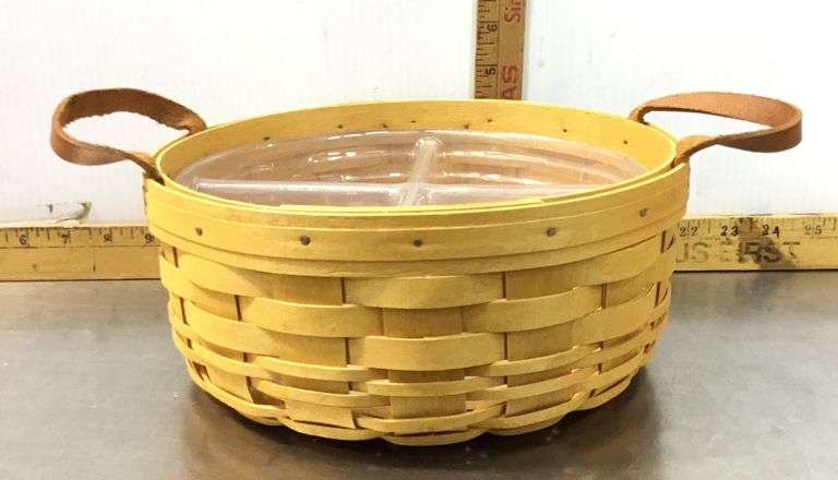 Longaberger Basket With Divided Insert and Regular Insert