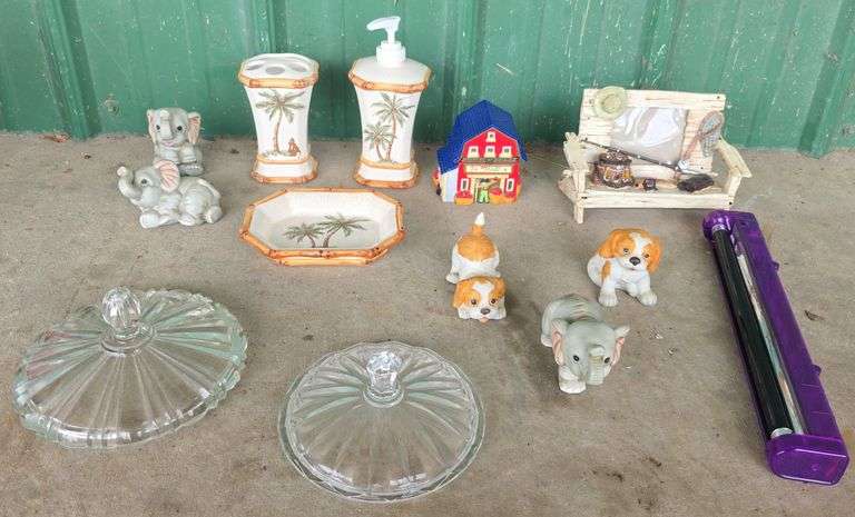 Household Decorations, Glass Candy Dish Tops, Palm Tree Bathroom Set ...