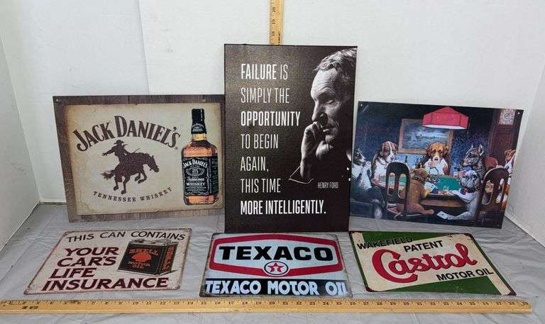 Texaco, Shell, Jack Daniel’s & Other Tin Signs - Sherwood Auctions