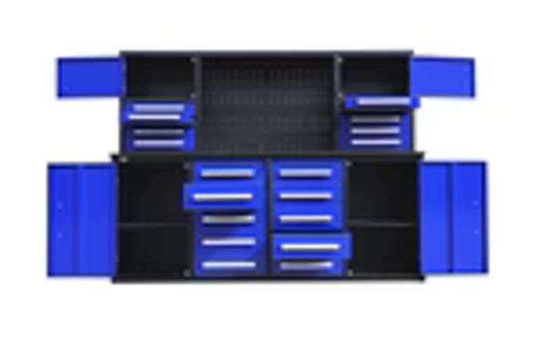 Unused 2025 7 FT Work Bench with 18 Drawers. 86*23*39 inch.Packed in Plastics.Drawers with lock and 
