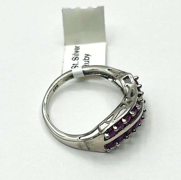 Sterling Silver Natural Rubies (0.65ct) Ring, Size 7