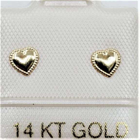 14KT Yellow Gold Heart Shape Earring