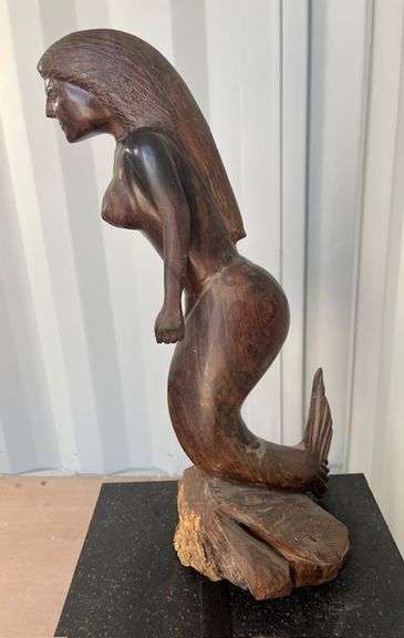 Iron Wood Mermaid Sculpture