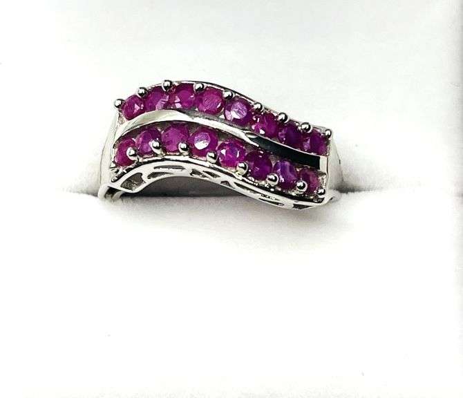 Sterling Silver Natural Rubies (0.65ct) Ring, Size 7