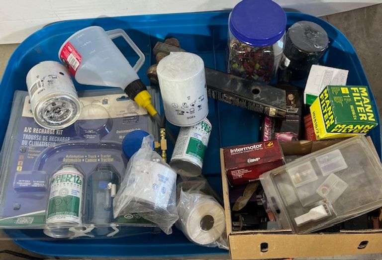 Assortment Fuel Filters, A/C, Funnel, Fuses