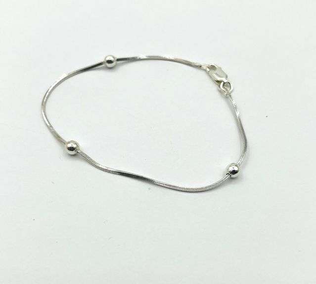 Sterling Silver Three ball Bracelet