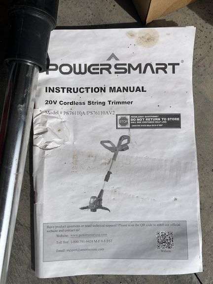 Power smart 20V cordless Weed Trimmer -2 batteries and charger