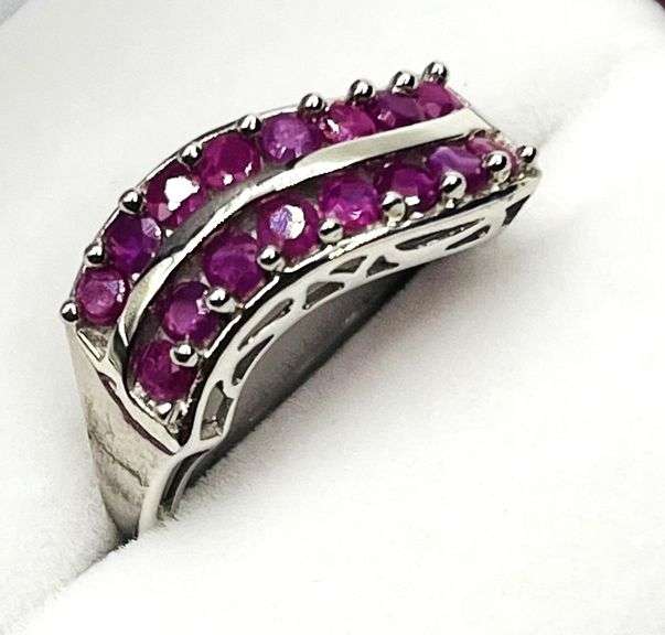 Sterling Silver Natural Rubies (0.65ct) Ring, Size 7