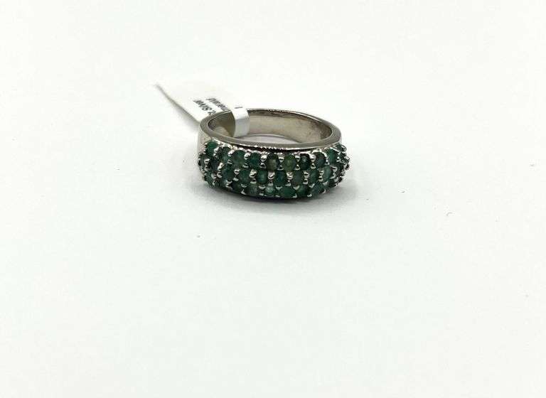 Sterling Silver Natural Emerald (1ct) Ring