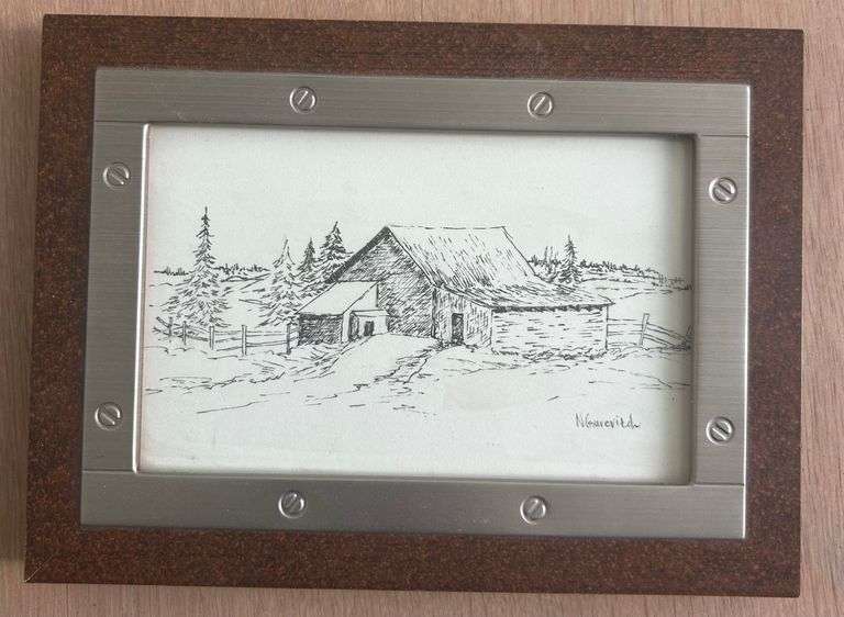 Sketched Farmhouse 8X6