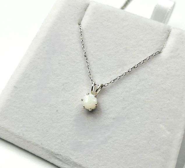 Sterling Silver Opal Pendant with Sterling Silver Chain