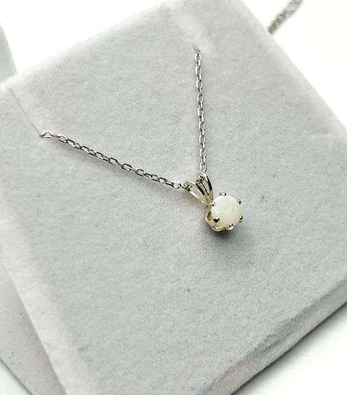 Sterling Silver Opal Pendant with Sterling Silver Chain