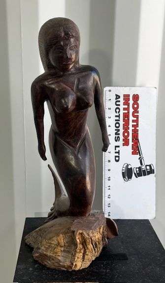 Iron Wood Mermaid Sculpture