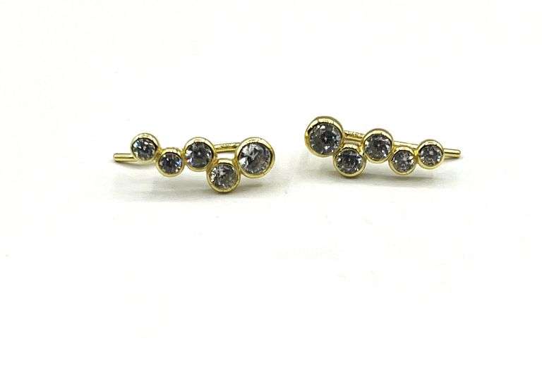 Gold Plated Sterling Silver CZ Earrings