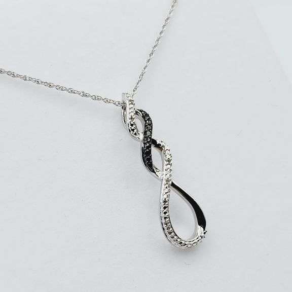 Sterling Silver Natural Dimond (0.03ct) Pendant with Sterling Silver Chain