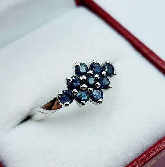 Sterling Silver Natural Blue Sapphire (0.72ct) Ring
