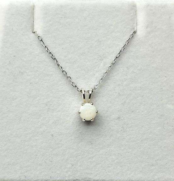 Sterling Silver Opal Pendant with Sterling Silver Chain